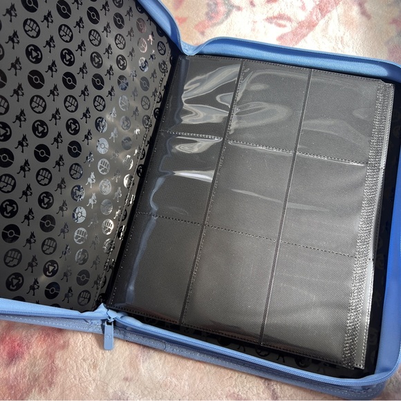 LIKE NEW Pokemon Blue Leather Binder with Zipper - Picture 3 of 6